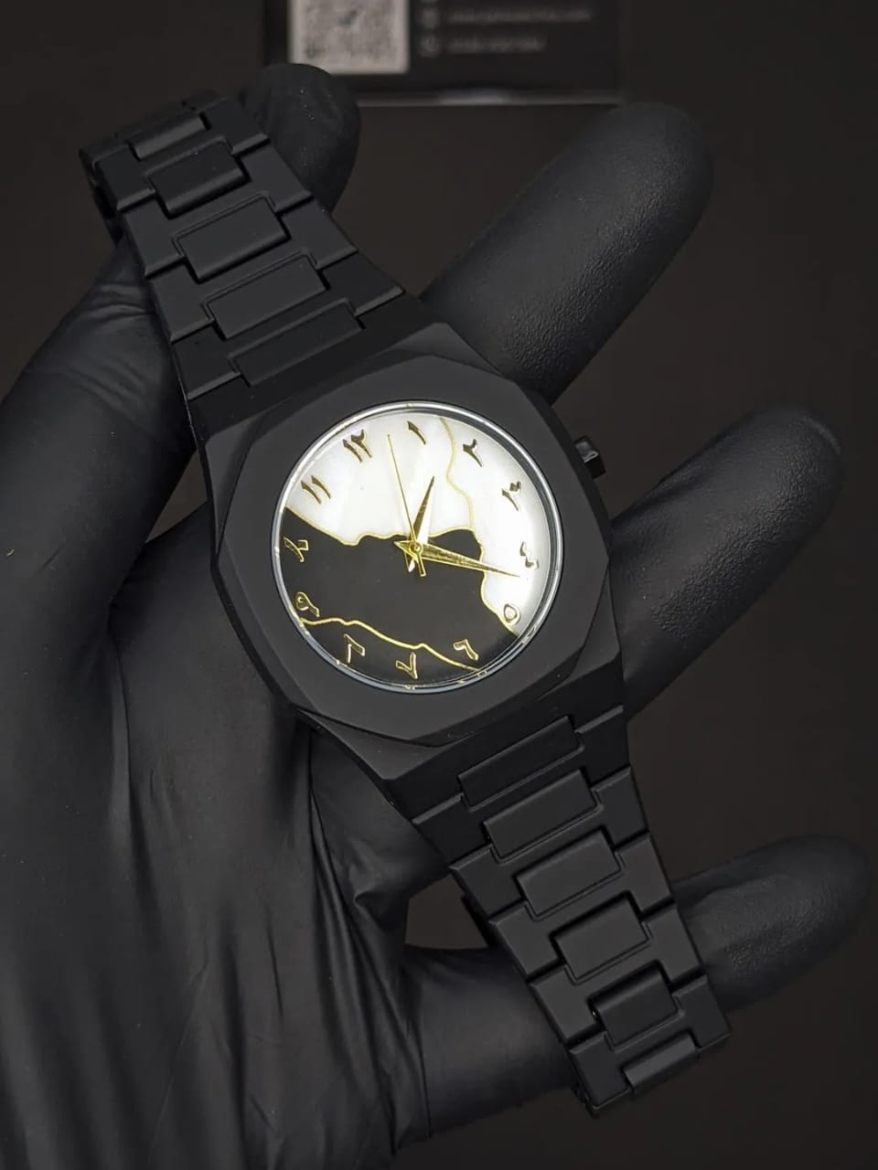 Man's Black Arabic Aura watch