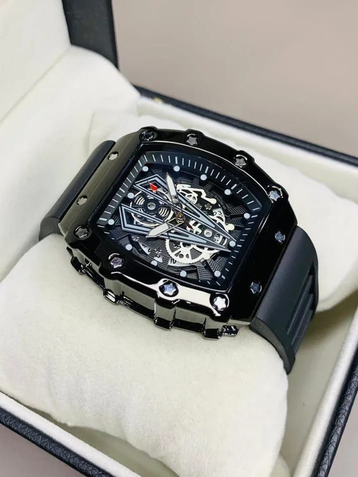 FARRAY Black Skeleton Automatic Watch