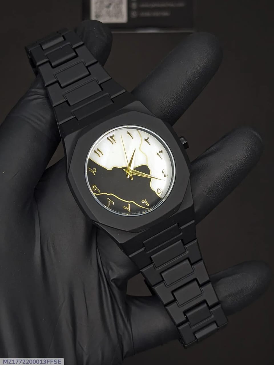 Man's Black Arabic Aura watch