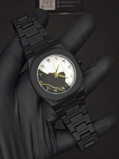 Man's Black Arabic Aura watch
